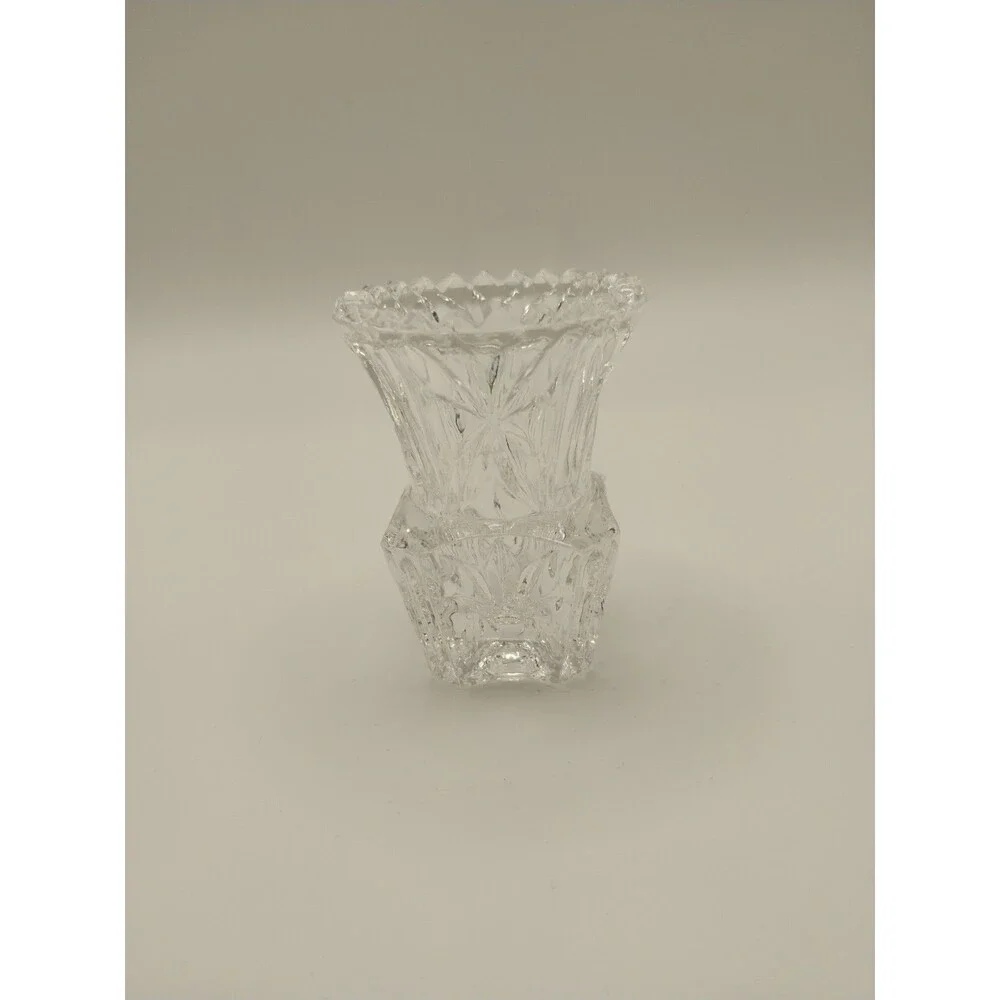 Vintage Kristal Zajecar 24% Lead Crystal Toothpick Holder Mini Bud Vase Yugoslav